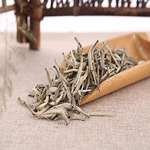 100g (0.22LB) Aguja de Plata, Té Blanco Baihaoyinzhen Punta Blanca, Pekoe Árbol Viejo, Comida Orgánica Natural, Té Crudo Chin