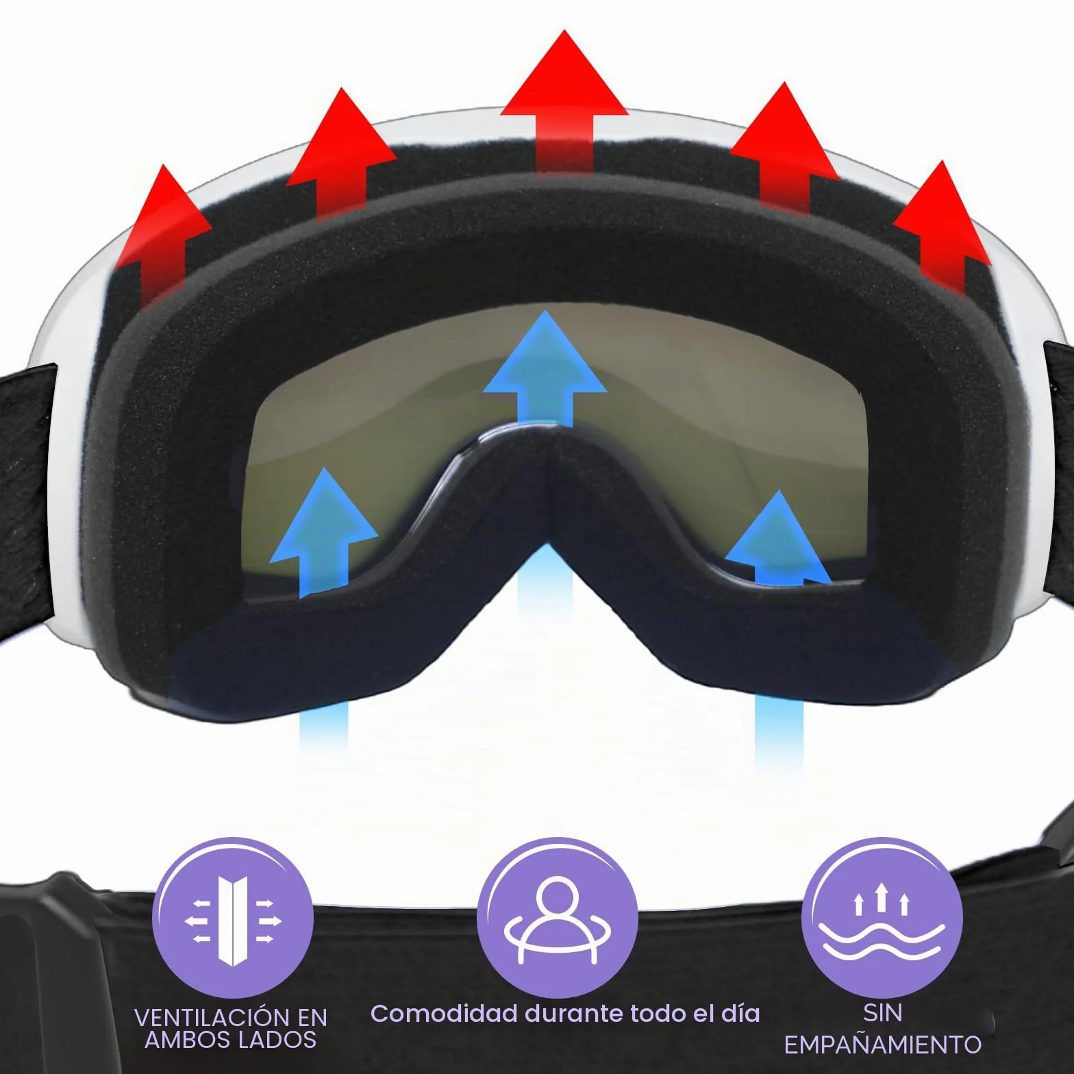 Gafas de esquí para niños antivaho protección UV400