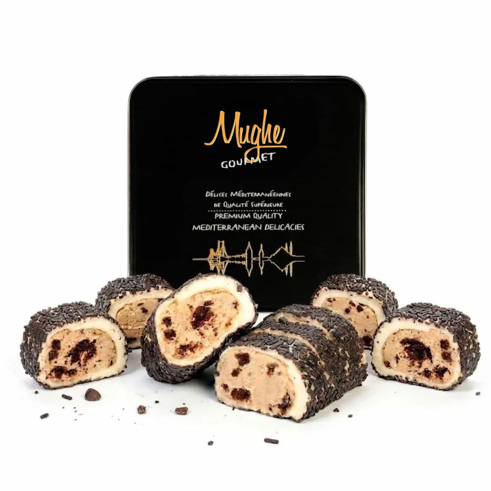 Mughe Gourmet Lokum Delicia Turca de Crema de Galleta Sándwich de Cacao – Lata de Regalo de 350 g