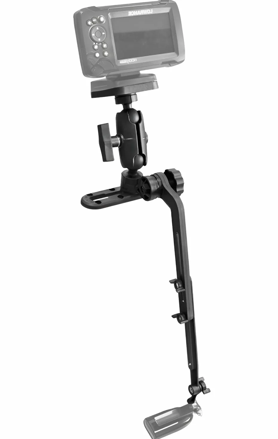Scotty Lowrance Garmin Brazo de montaje para transductor de kayak SUP con base de buscador de peces