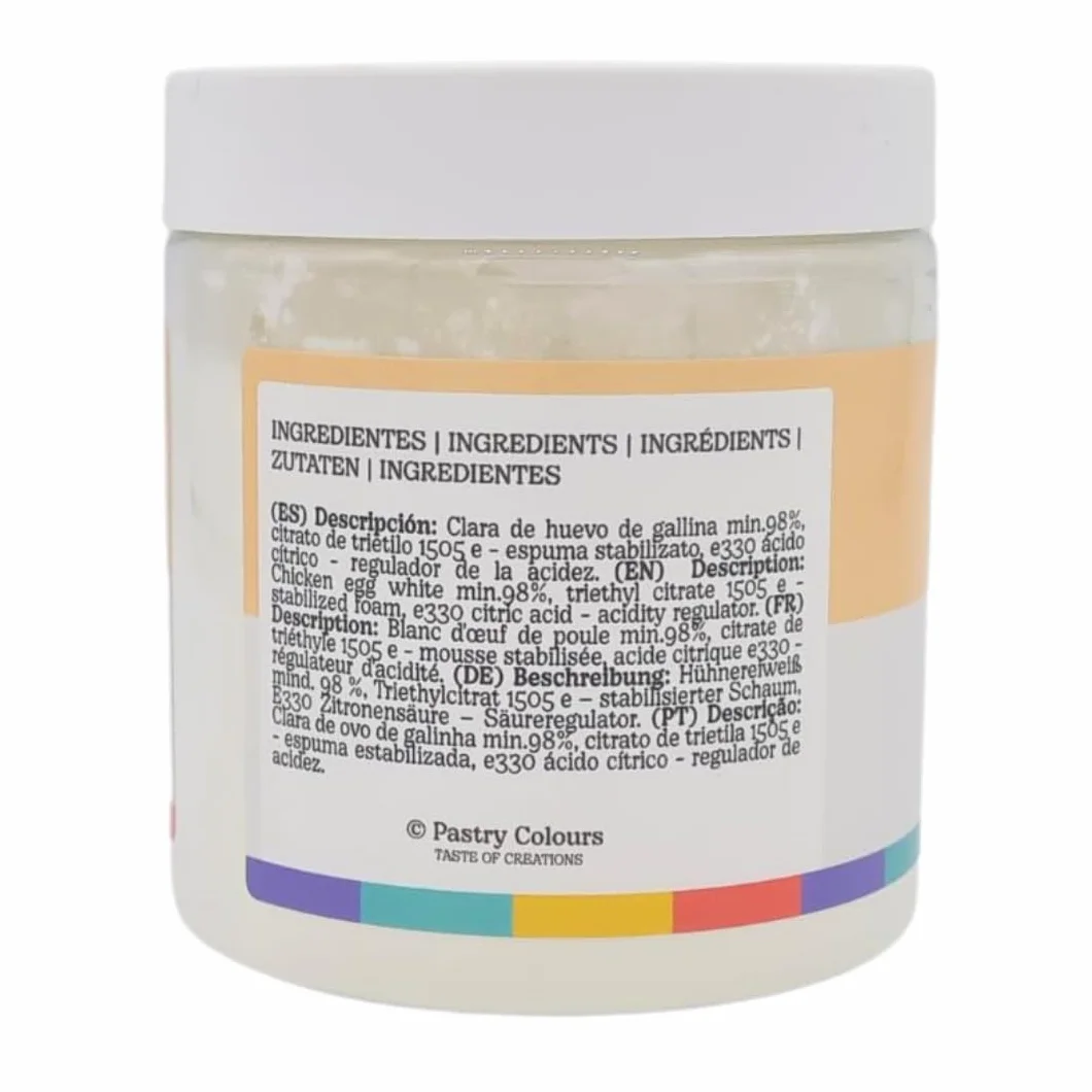 PASTRY COLOURS, Merengue en Polvo, Alto Contenido en Proteinas, sin Azúcar, Preparado para Merengue, Ideal Para Reemplazar las Claras de Huevo Crudas, 100 Gramos