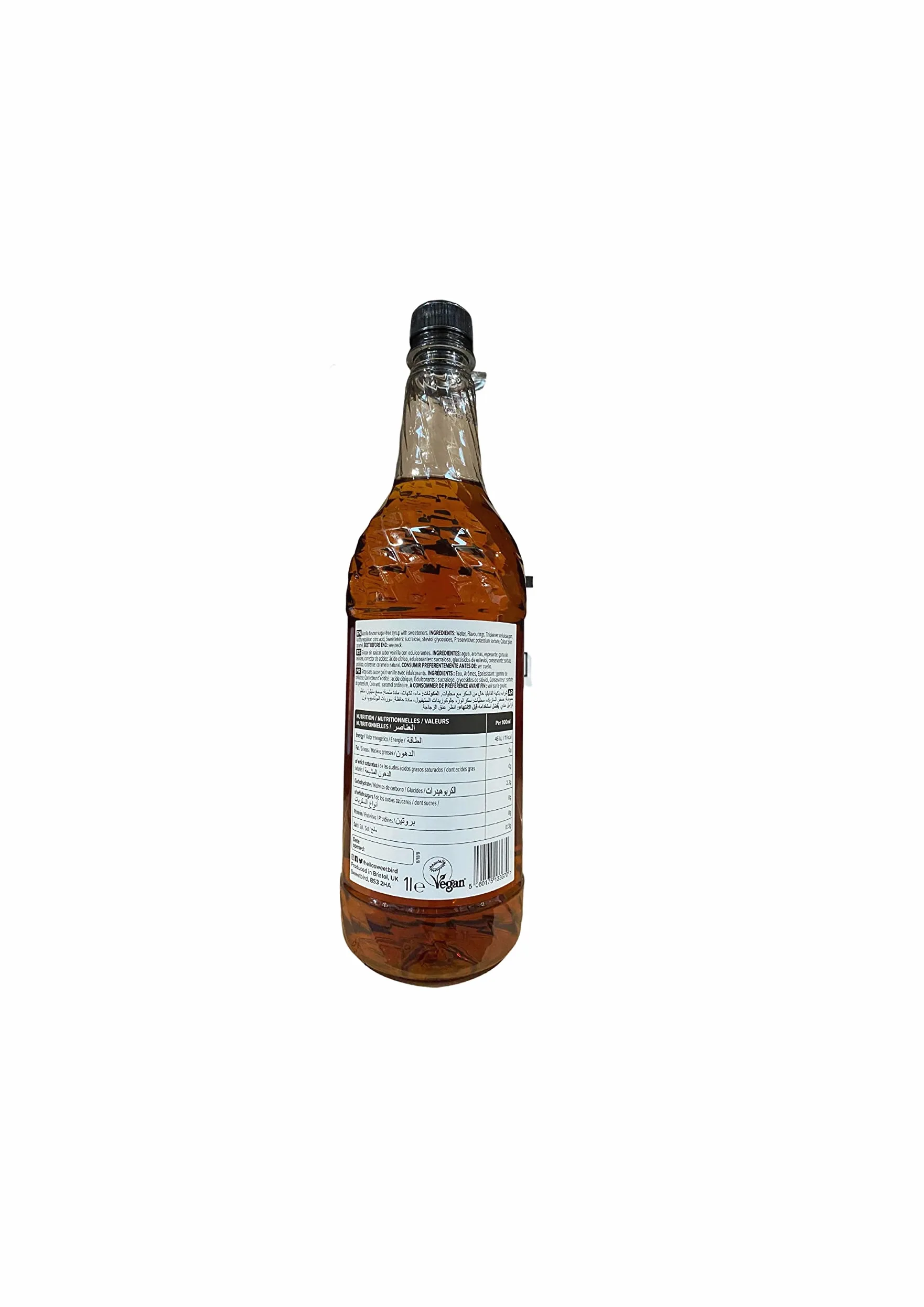 Sweetbird Jarabe de vainilla sin azúcar, 1 L