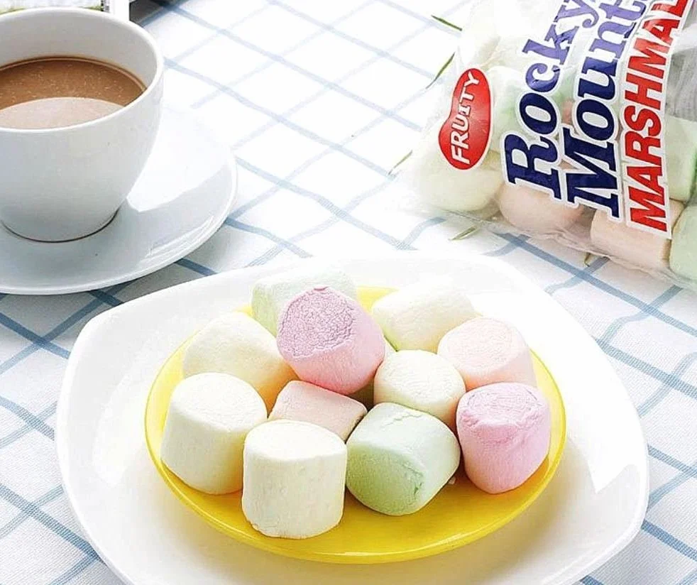 Juego de degustación de malvaviscos de las Montañas Rocosas Fruity & Mega, coloridos dulces tradicionales americanos para asar en una fogata, a la parrilla o al horno, sabor a fruta, (1x300g, 1x340g)