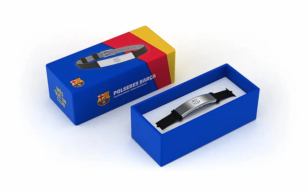 Pulsera FC Barcelona Oficial Escudo Ajustable Silicona Acero Inoxidable Hombre Mujer Niño