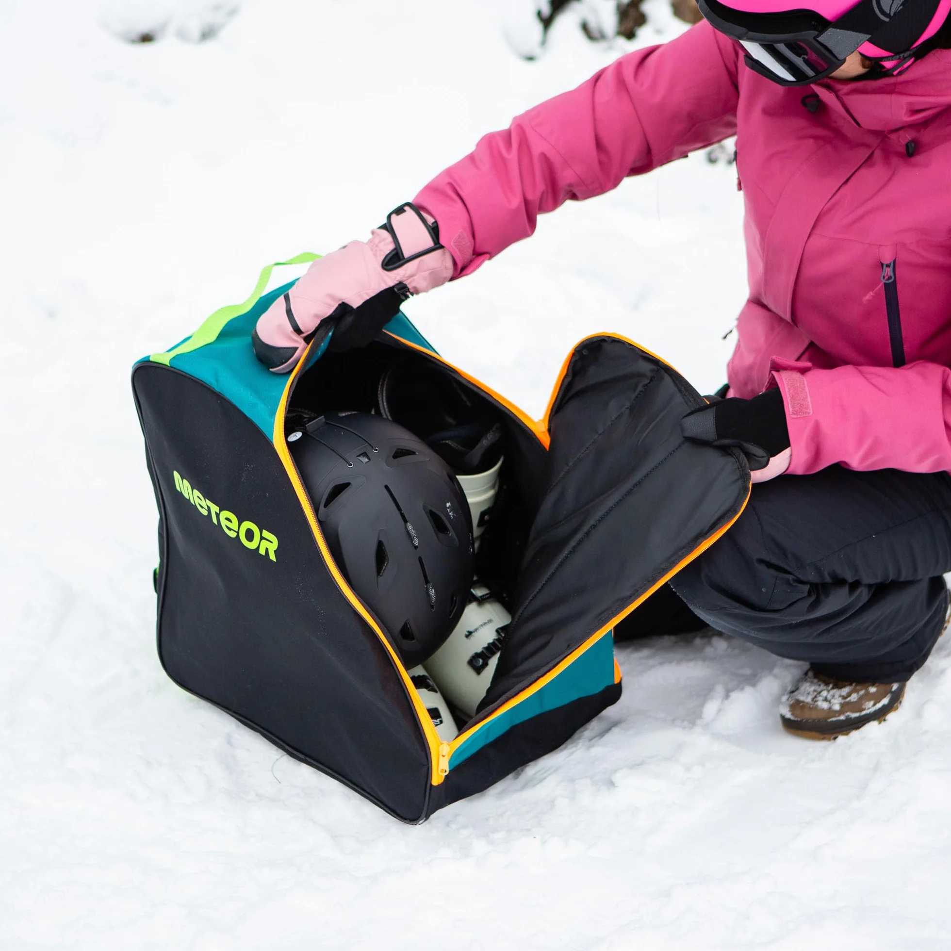 Meteor Bolsa Botas Esquí Mochila Snowboard Bolsillo Gafas Tabla Casco Patines
