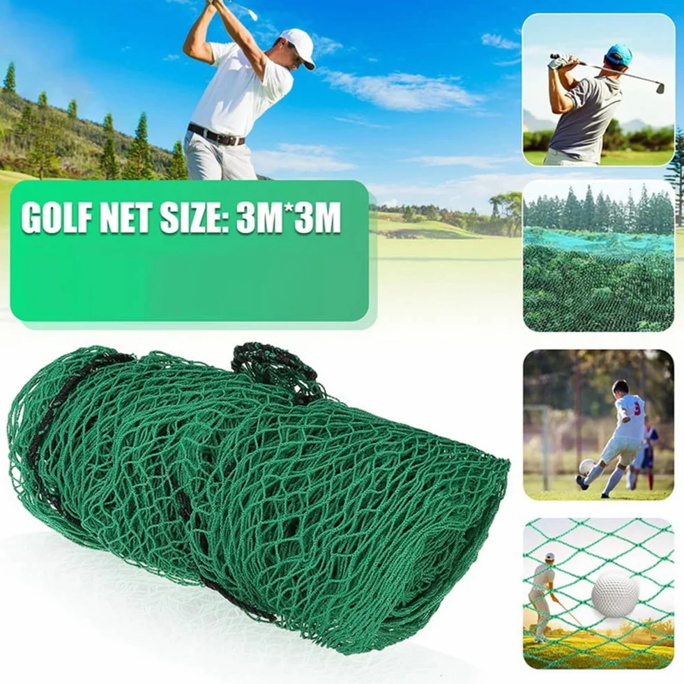 Red de entrenamiento de golf resistente 3x3 metros borde de cuerda barrera deportiva