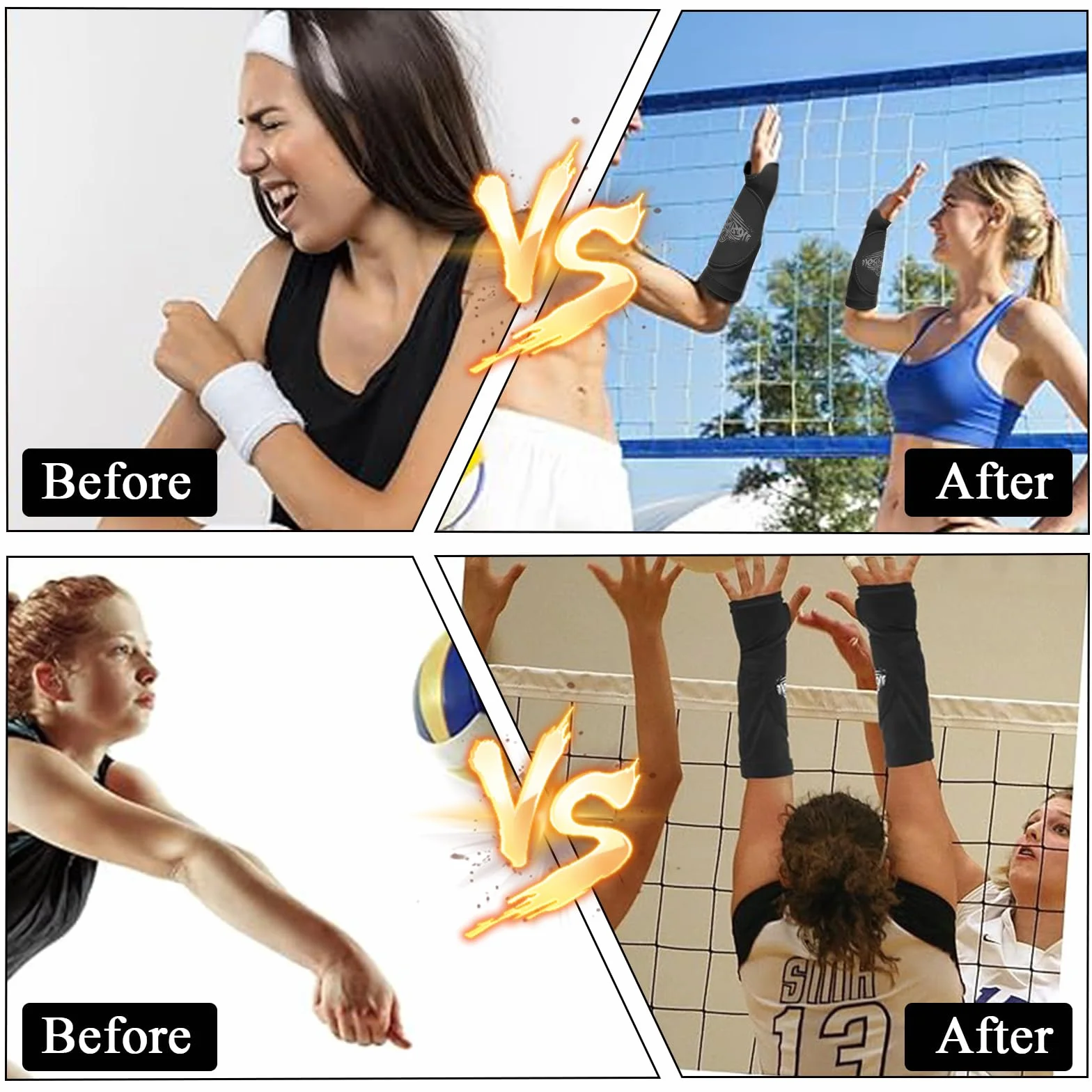 Manguitos Voleibol Niña Mujer Mangas Voleibol Accesorios Entrenamiento con Soporte Muñeca Ajustado Protector Antebrazo