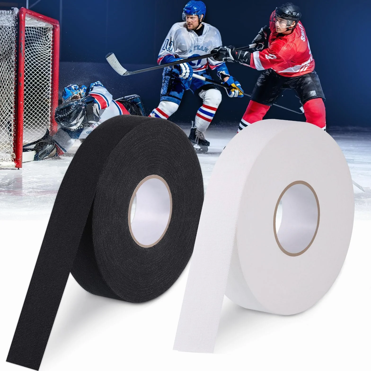Cinta Adhesiva para Raquetas, 2 Rollos, 25 m x 25 mm, Cinta de Agarre Autoadhesiva Antideslizante
