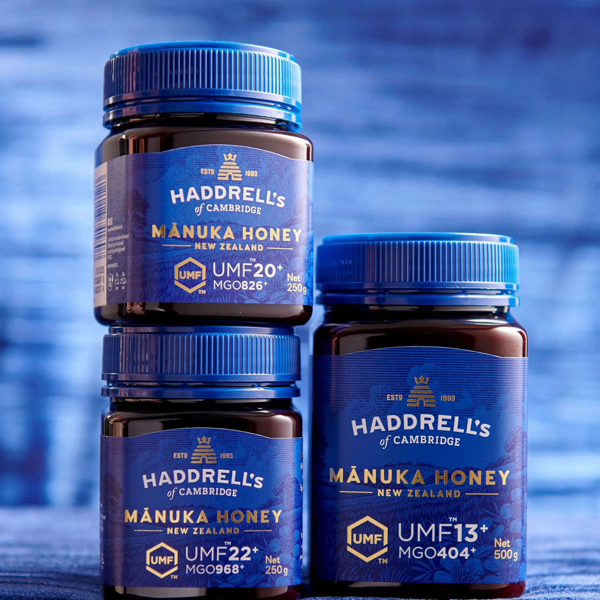 Haddrells of Cambridge Miel de Manuka MGO 800+ (UMF 20+) 500g - Miel certificada de Nueva Zelanda - Rica en metilglioxal - Sostenible, cruda y con un alto contenido en MGO