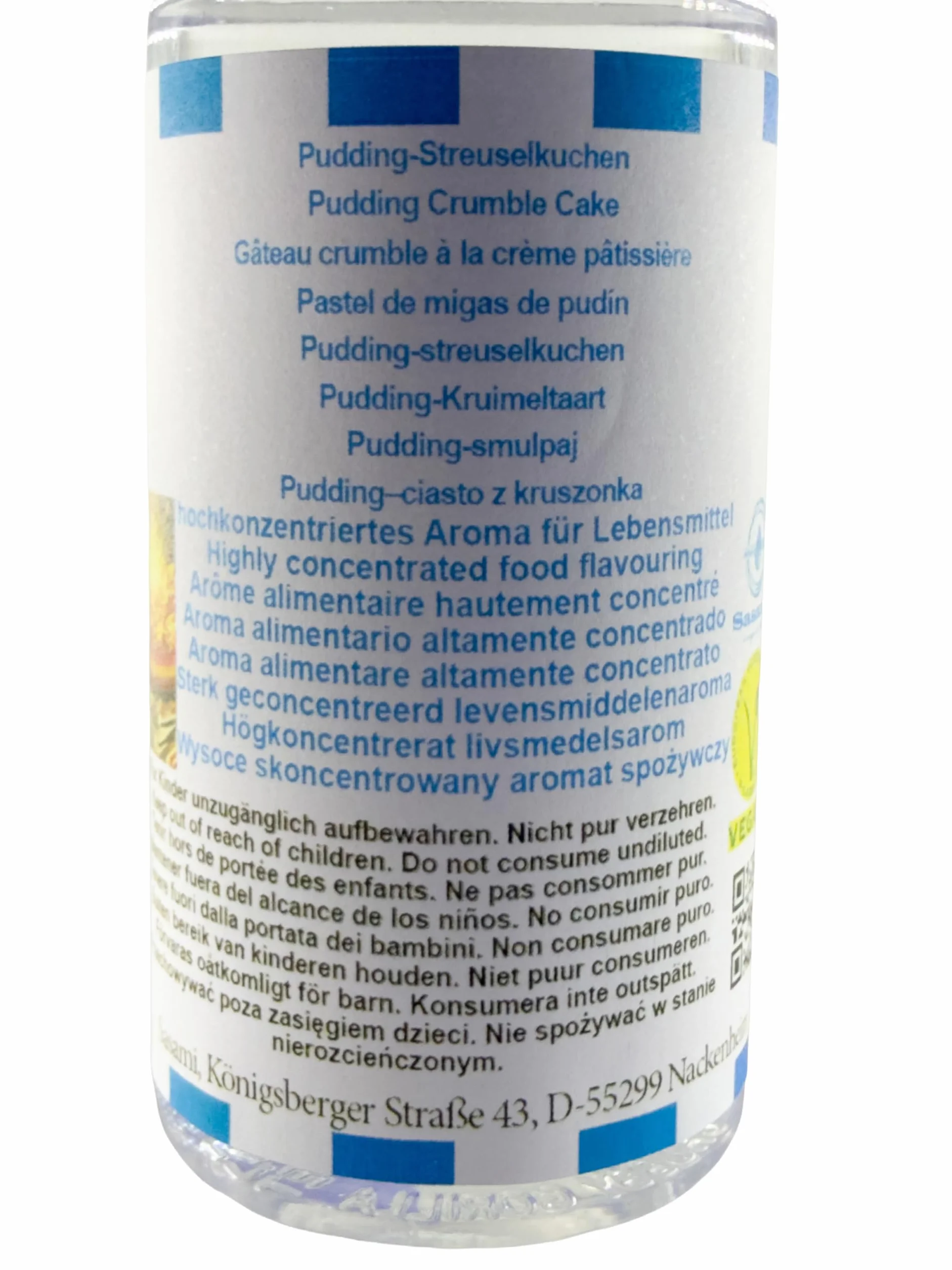 Pastel de migas de pudín aroma concentrado - Vegano - Sasami - 10ml