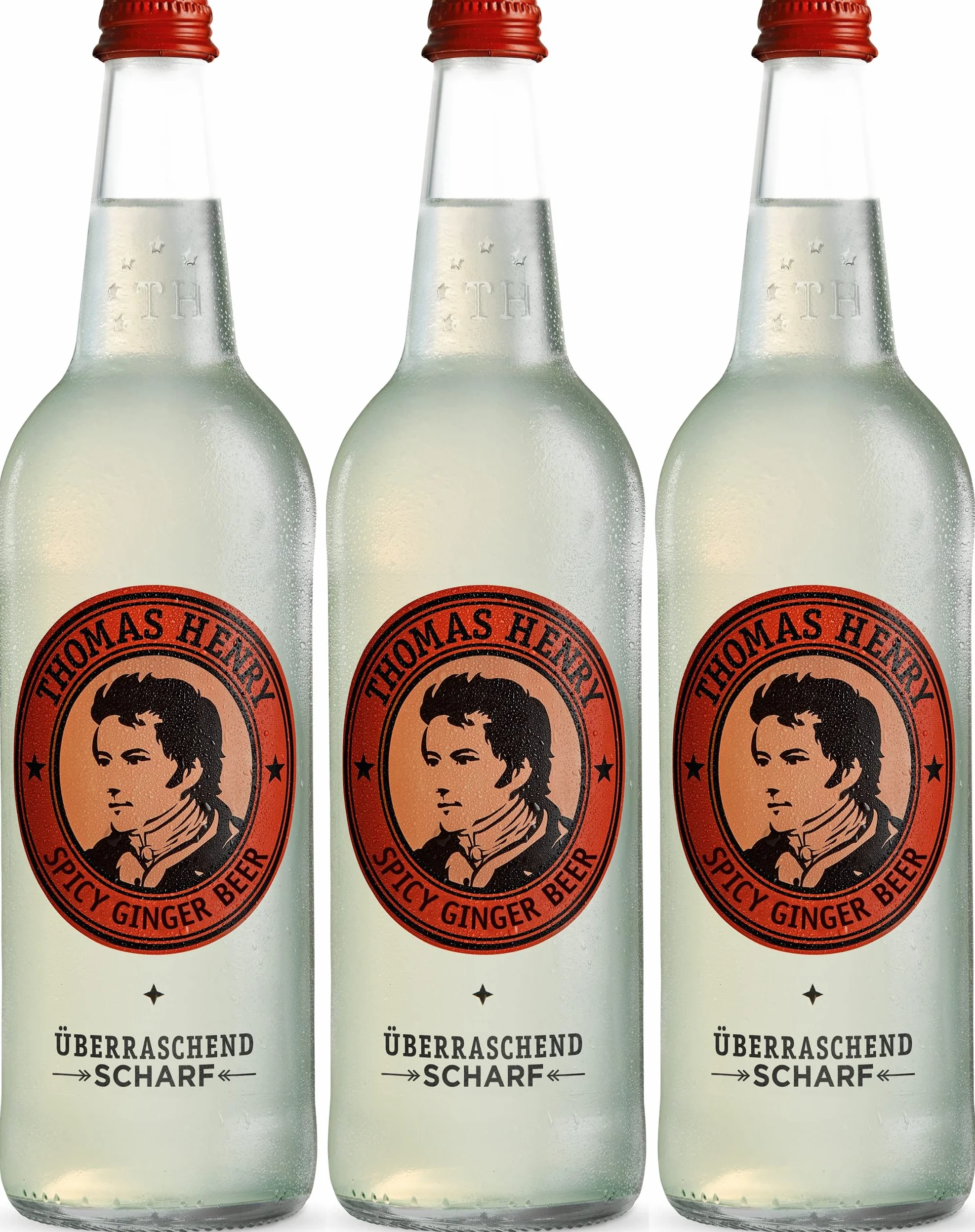 Thomas Henry Spicy Ginger Beer – sorprendentemente afilado – (3 x 0,75 l de cristal MW) – Juego de 3 limonadas de jengibre para mezclar tus bebidas y cócteles como Moscow Mule con Vodka & Co.