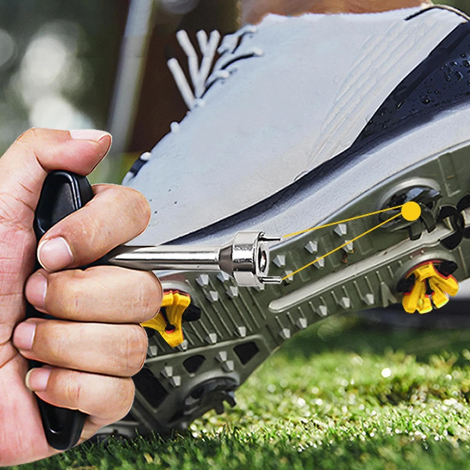 Llave para tacos de golf portátil, extracción eficiente y reemplazo rápido