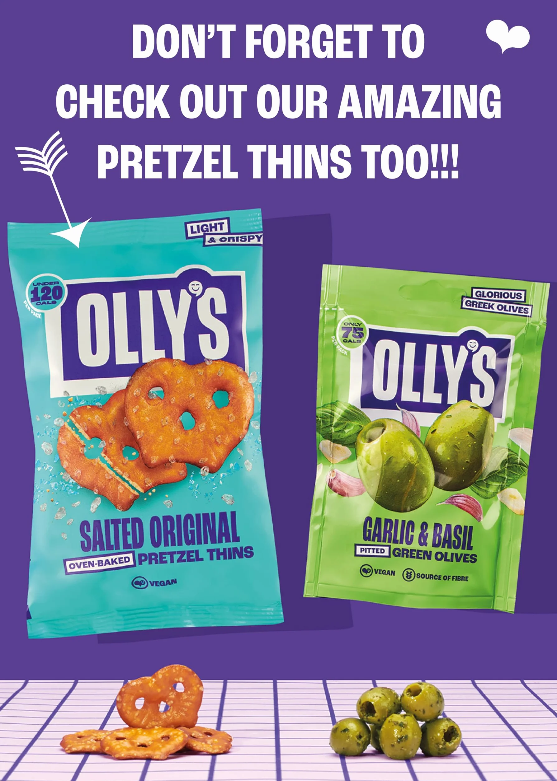 Olly's Olives | Mixed Selection of Flavoured Olive Packs | 12 x 50g Pouches
