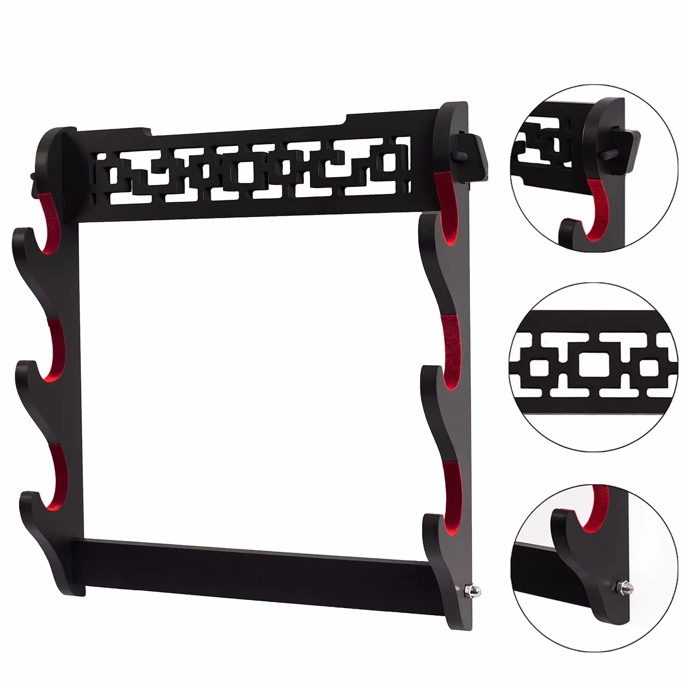 Soporte de Pared para Espada Samurai Katana Wakizashi Tanto 3 Niveles Cinco Capas