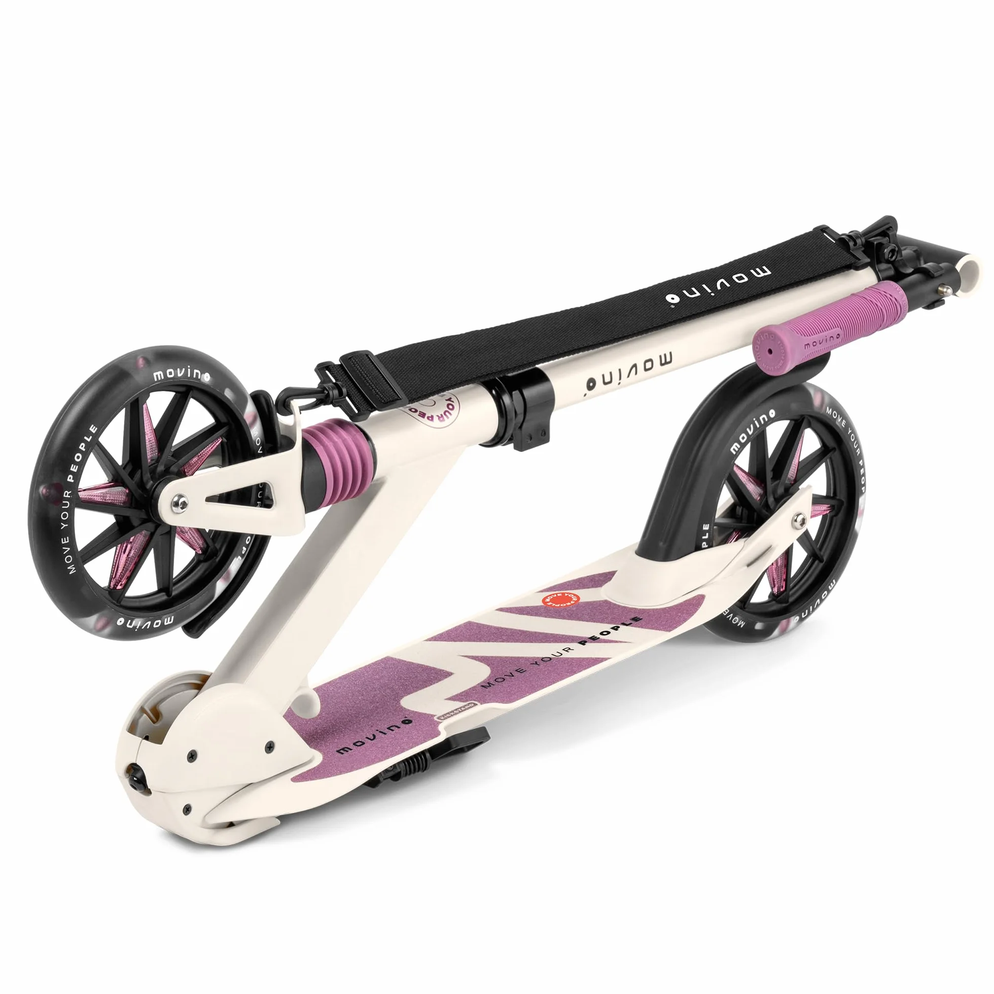 Movino Patinete Plegable Urbano para Niños Adultos Adolescentes hasta 100 kg Ruedas LED 180 mm Manillar Ajustable