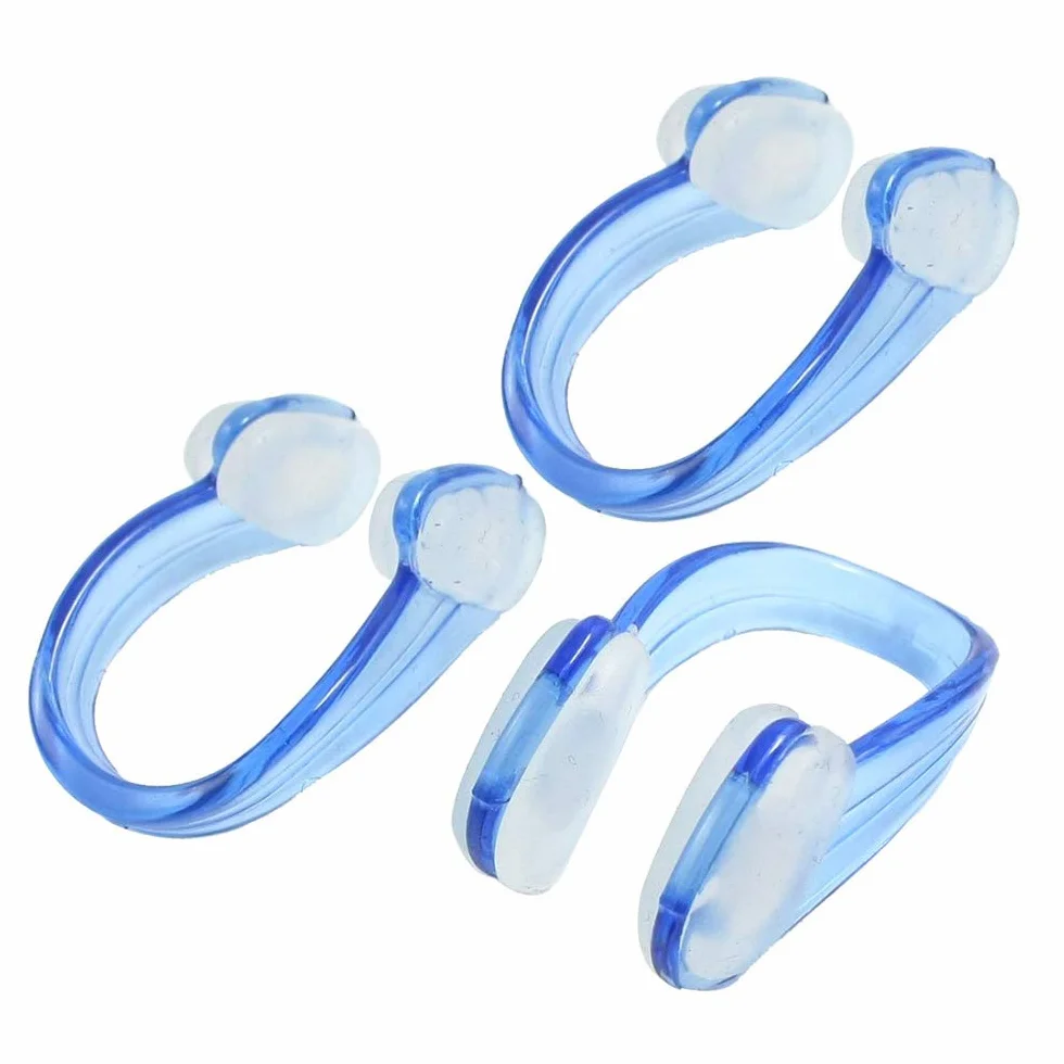 Nadador silicona nariz pinza impermeable Natación protector nadar adultos niños buceo 2 unids azul