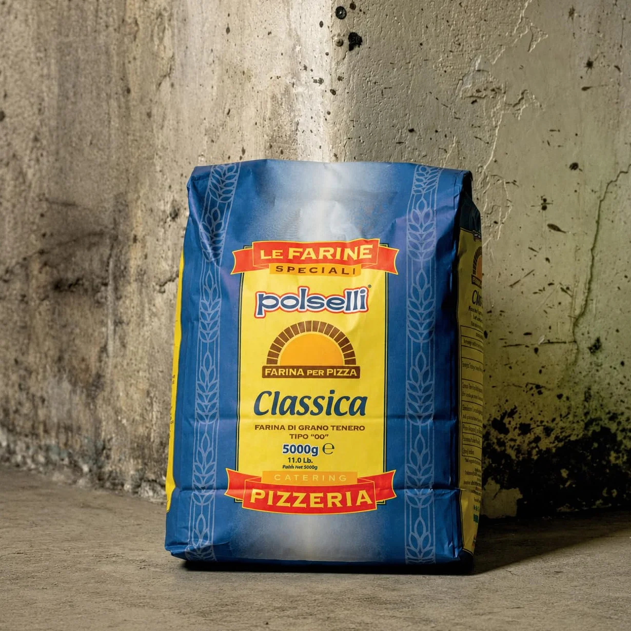 Polselli - Harina clásica italiana de trigo tierno, tipo "00", 5 kg, especial para pizza napolitana