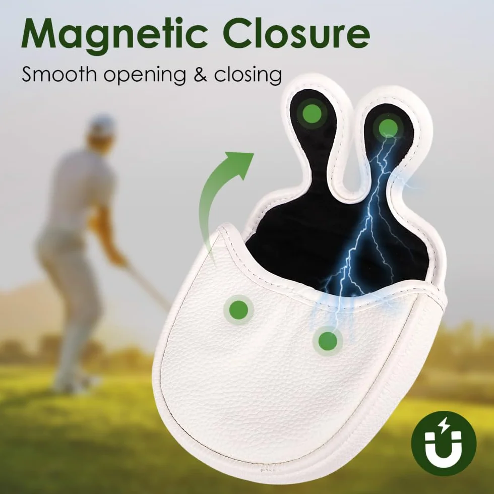 Funda para Palos de Golf, Funda de Piel para Putter con Cierre Magnético