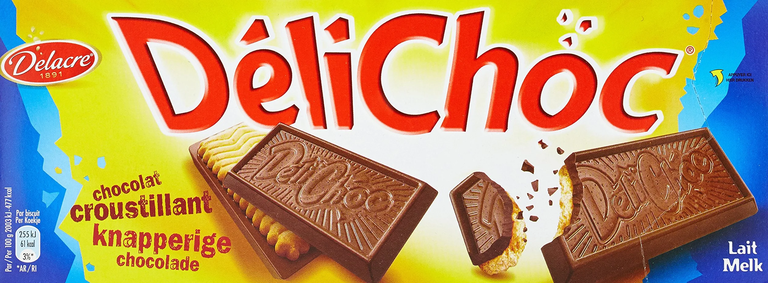 Delacre Délichoc au Chocolat au Lait 150 g