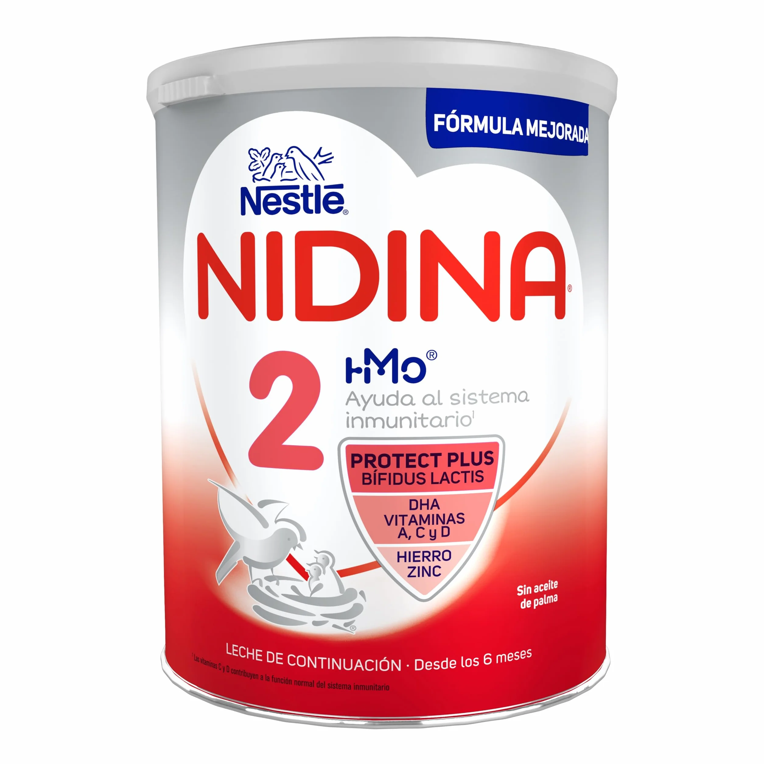 Nestlé NIDINA 2 Leche De Continuación en polvo para bebés 6 meses, 3 x 800g