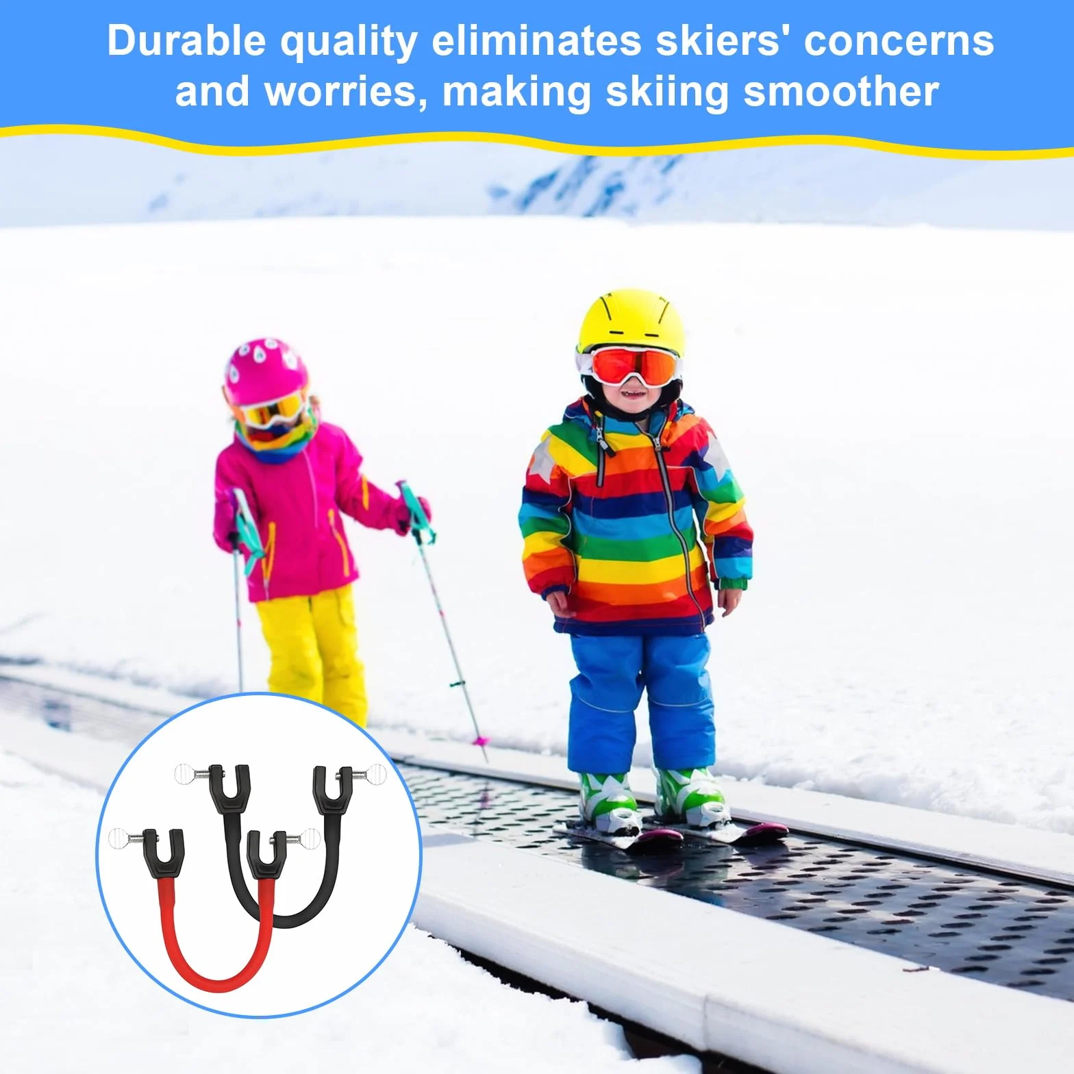 DUTIFUL Conector de puntas de esquí, ayuda de entrenamiento para control de velocidad, clips de snowboard para principiantes