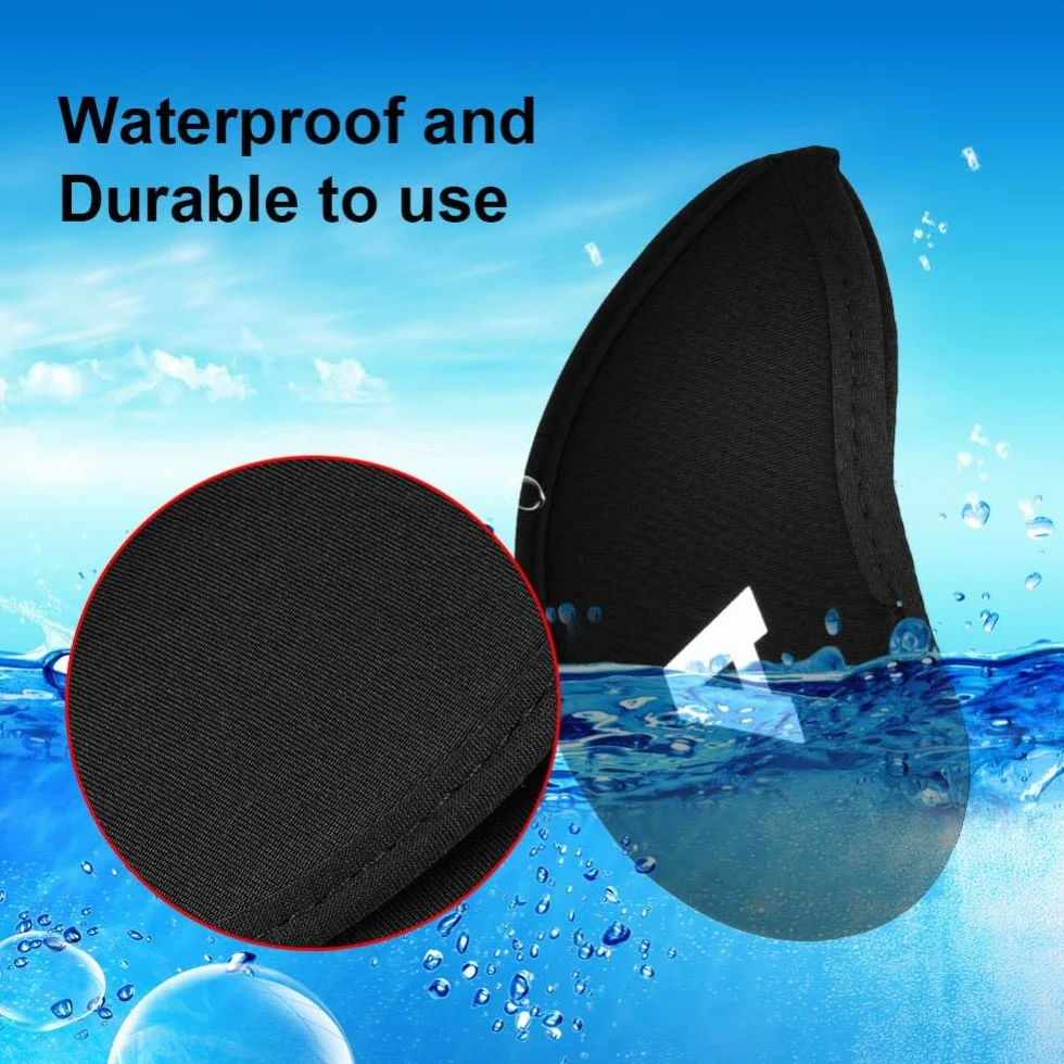 Funda de Protección para Palos de Golf - 10 Cobertores de Neopreno con Números y Letras, Impermeable, Negro