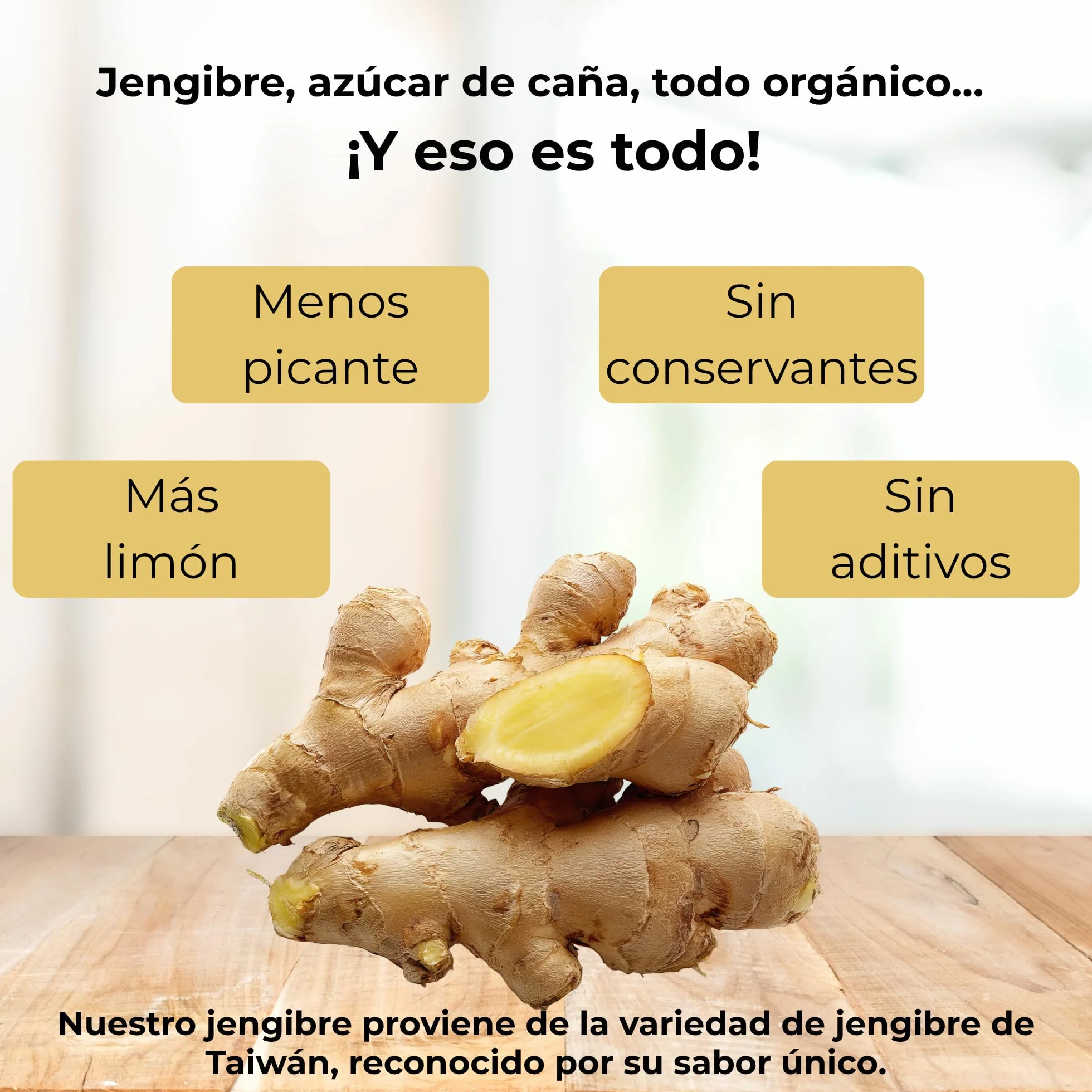 MA bio-épicerie - Jengibre Confitado Ecológico Reducido en Azúcar -30% en Cubitos 1850 g - Jengibre Deshidratado a Granel sin Conservantes - Alternativa Más Ligera