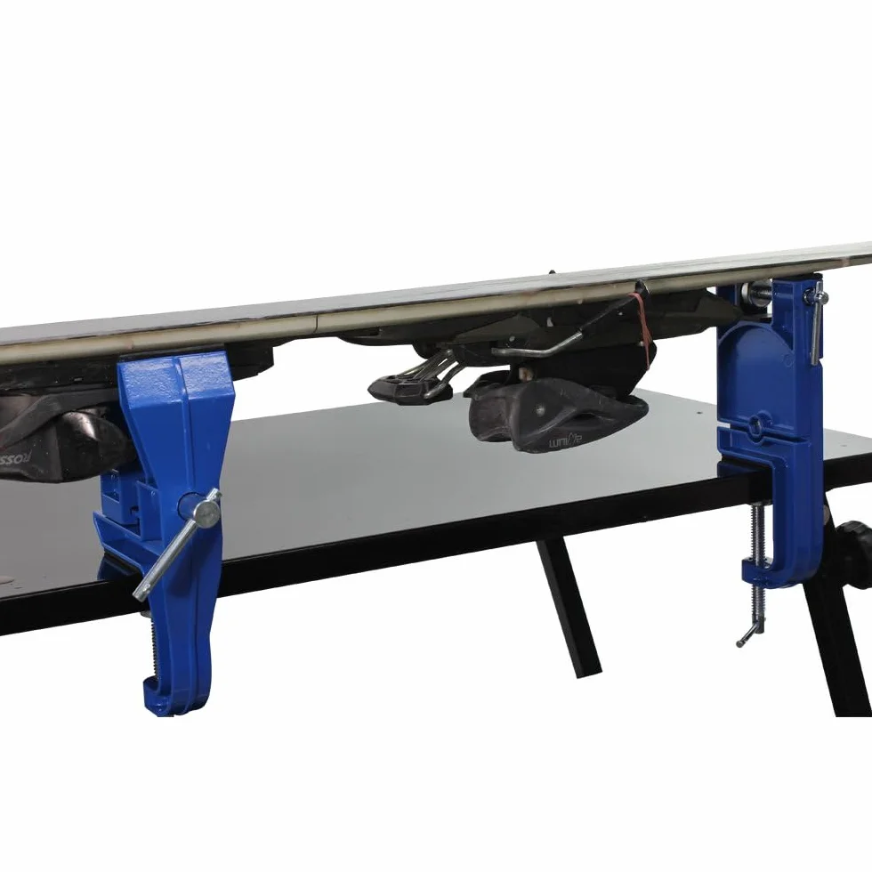 Étau de ski alpin métallique réglable angle et hauteur pour réparer et cirer les skis