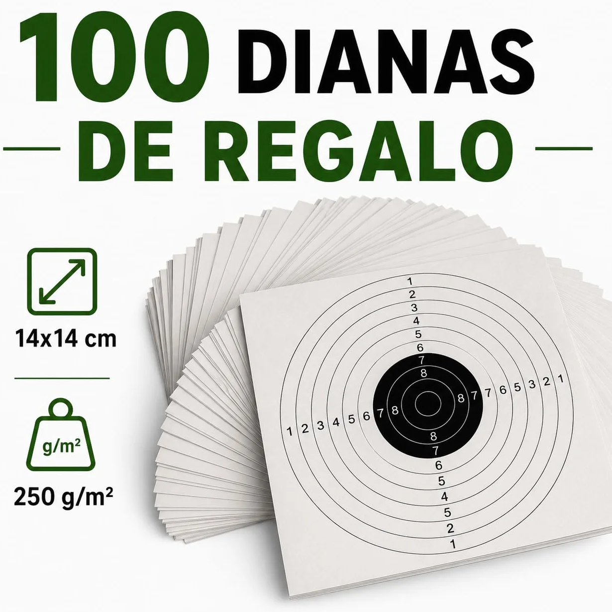 Dianas de Acero 14x14 cm para Airsoft y Airgun