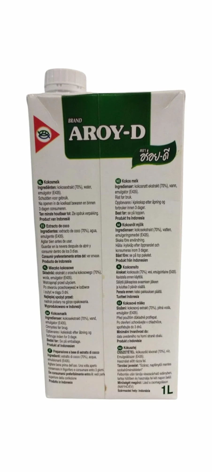 LECHE DE COCO - AROY-D - COCONUT MILK - 1 LITRO