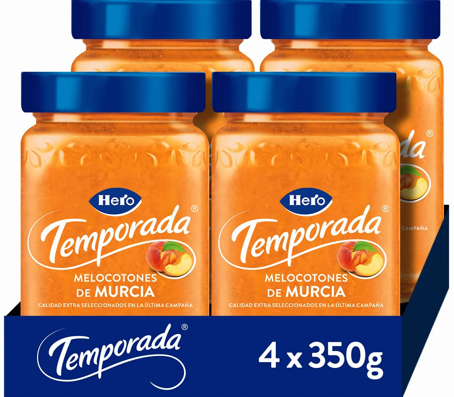 Hero Mermelada de Melocotón de Temporada - Pack de 4x350 g