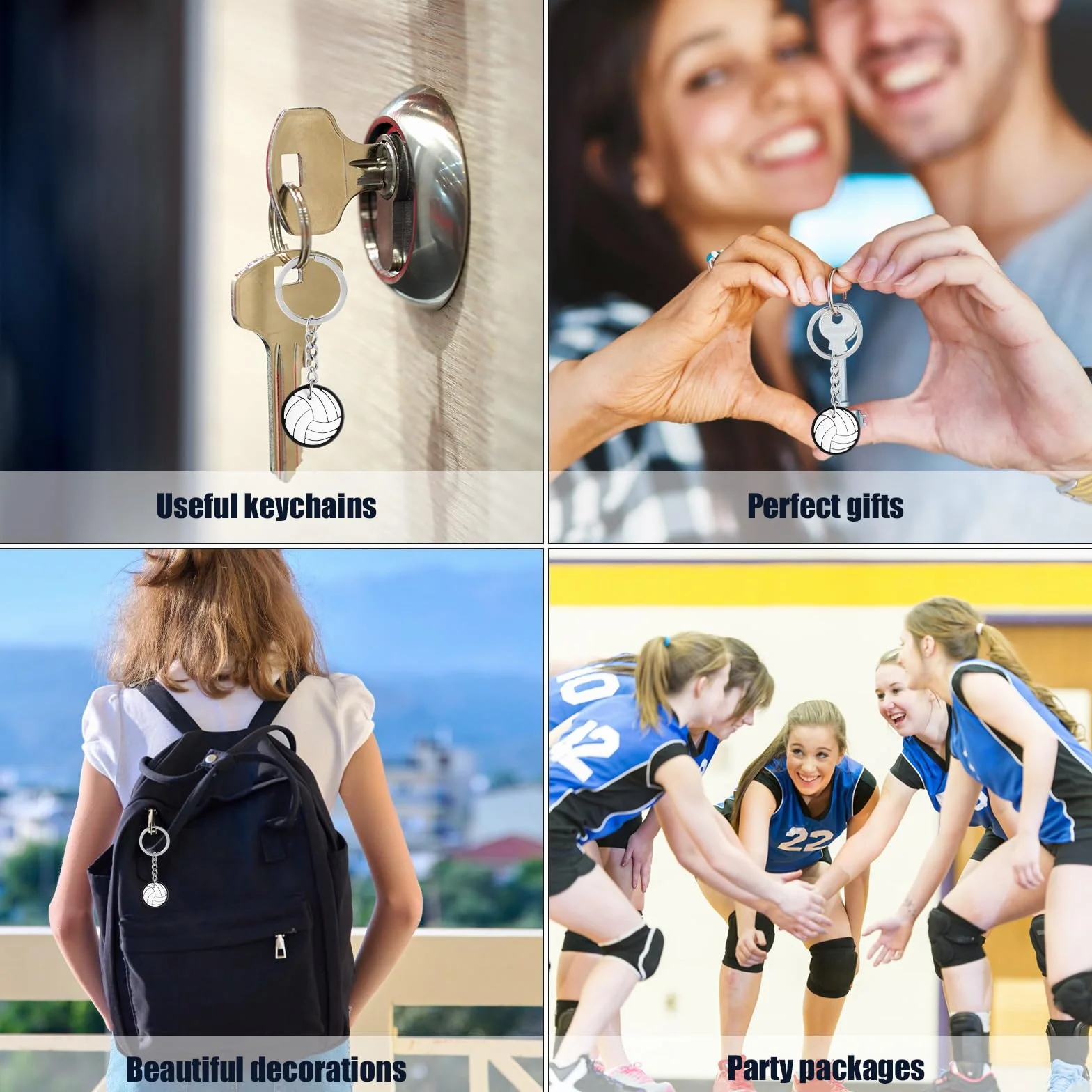 Gosknor 20 Llaveros de Voleibol Deportivos Regalos para Equipo Fiestas Deportivas
