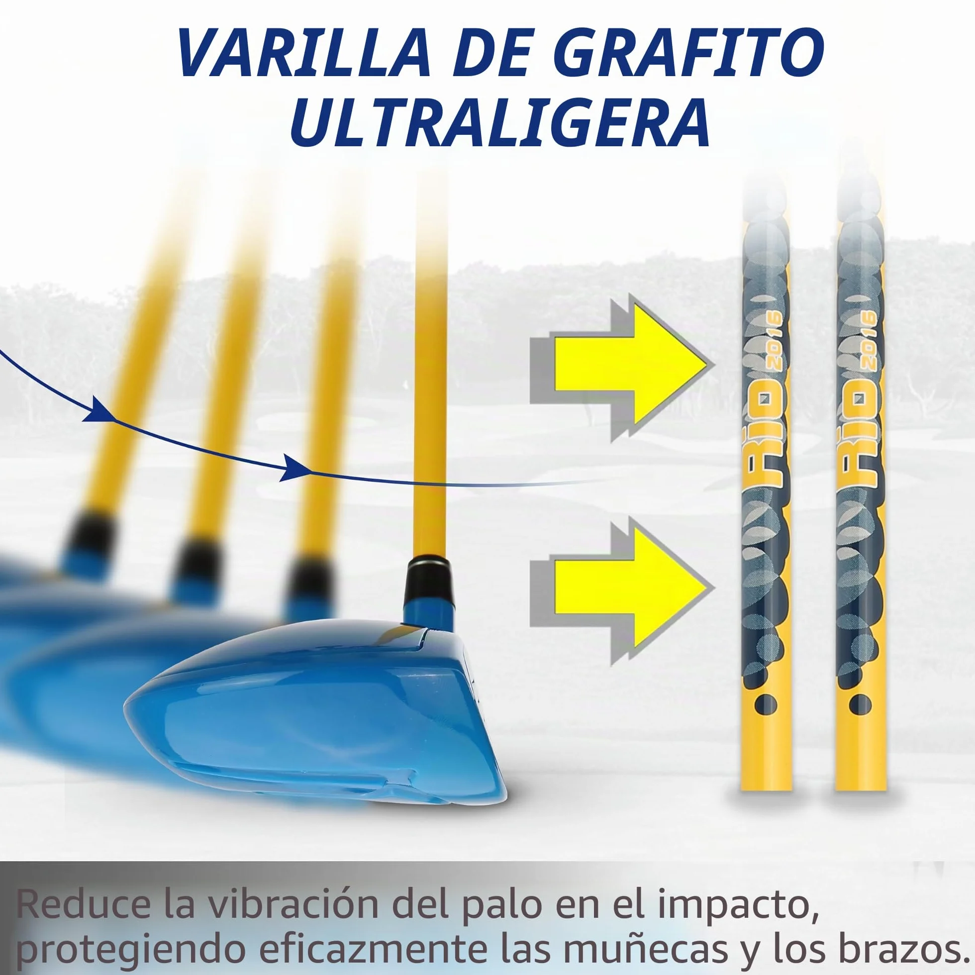 PGM Juego de palos de golf para niños 3 piezas madera hierro putter entrenamiento