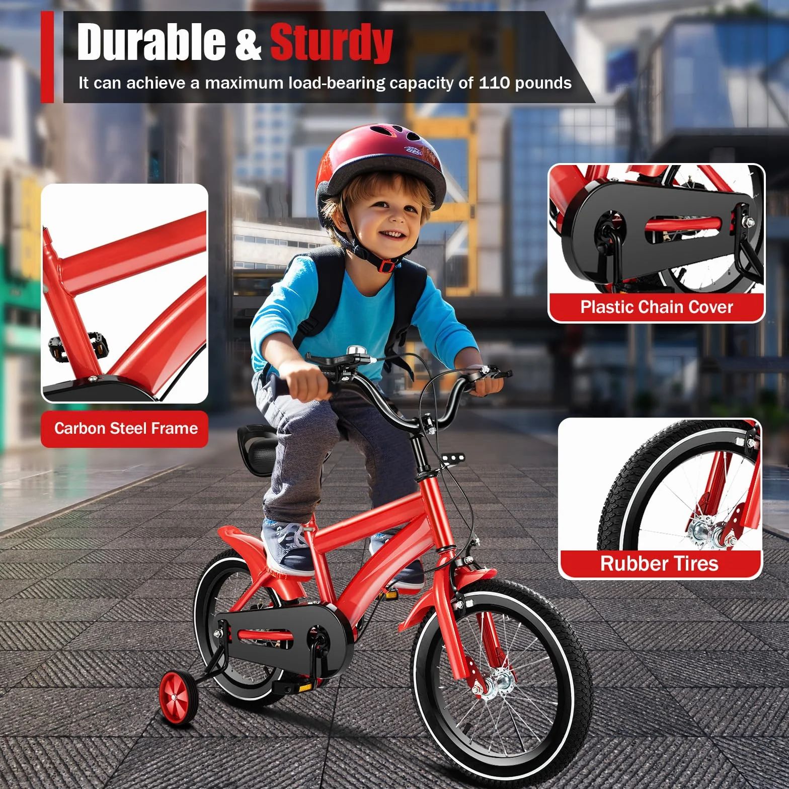 Bicicleta infantil 14 pulgadas para niños 3-7 años