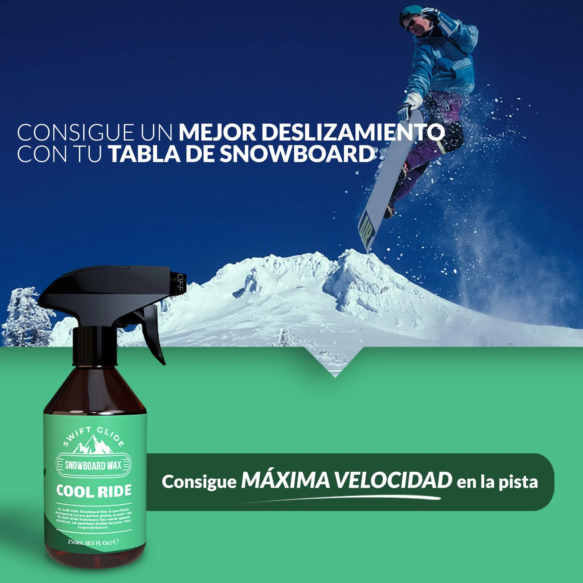 Cera para Esquí y Snowboard en Spray 250ml - Fácil Aplicación - No Mancha