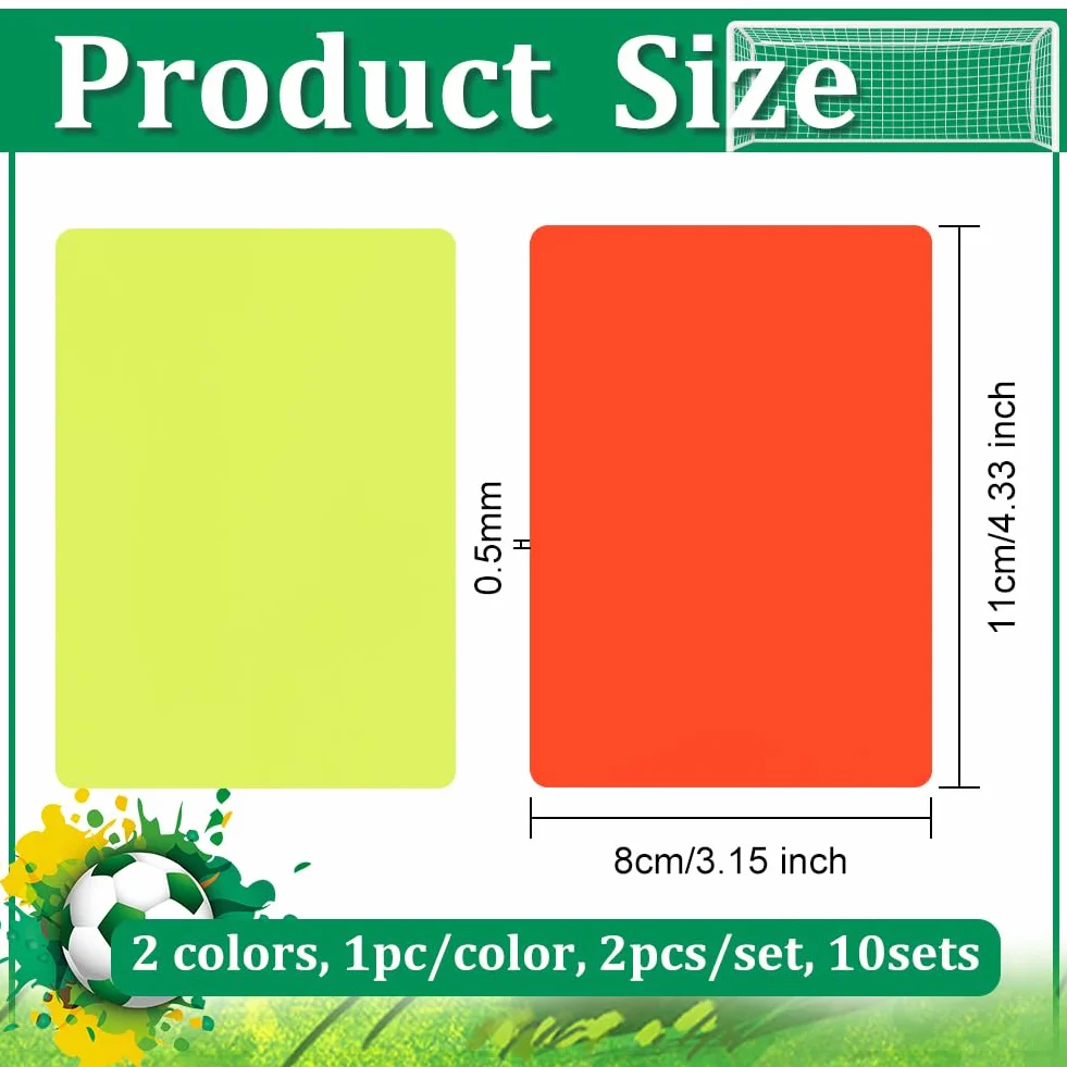 OLYCRAFT tarjetas de árbitro rojas y amarillas 80 x 110 mm juego fútbol
