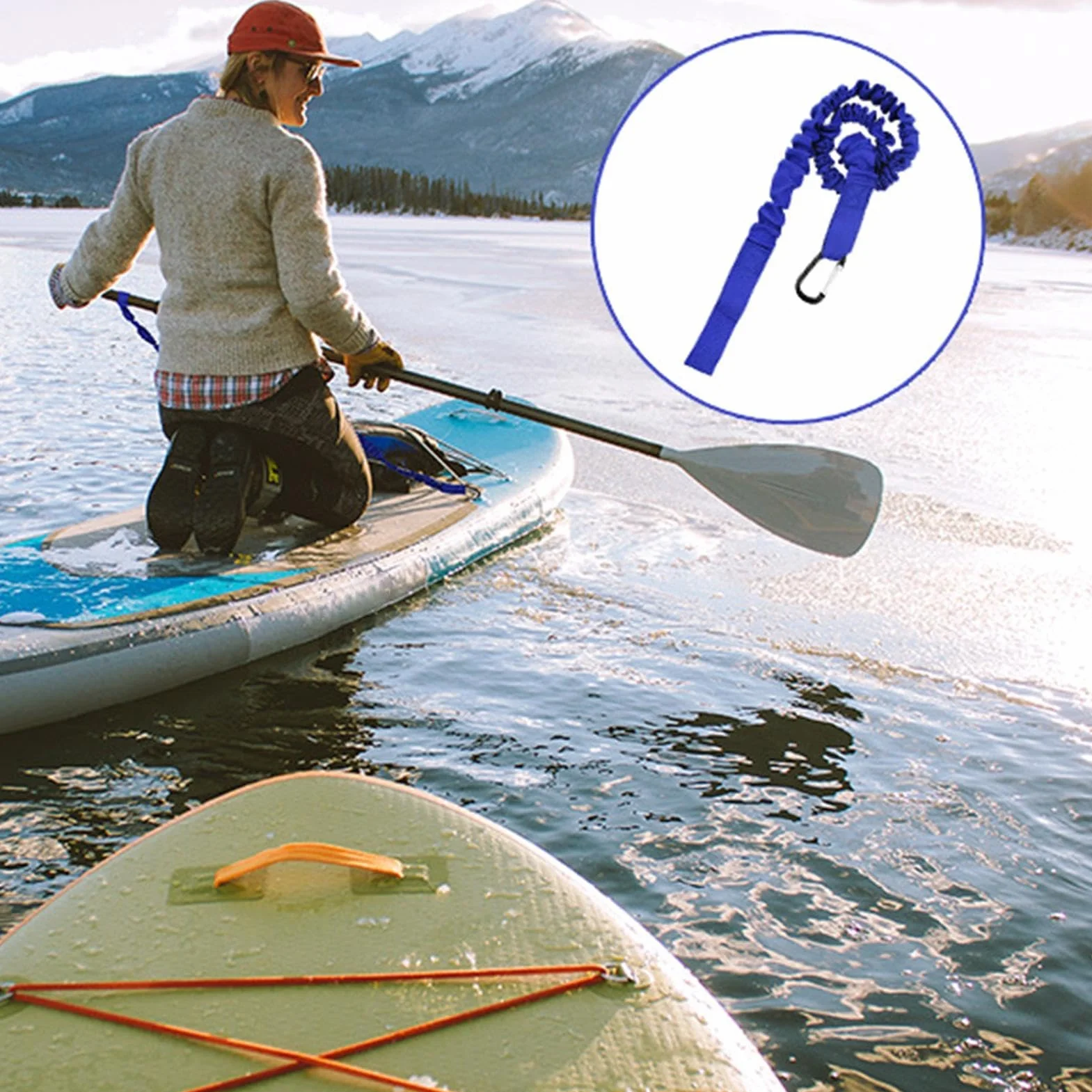 Cuerda de remo para kayak, cordón elástico en espiral con autobloqueo, accesorios de pesca portátil