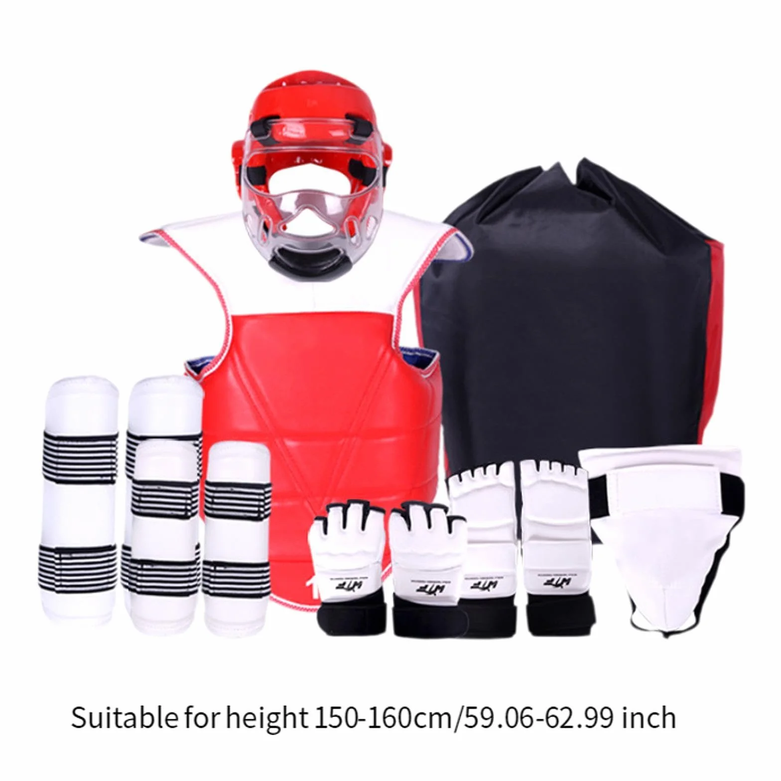 KESOTO 8pcs Taekwondo Splitting Gear Set Boxing Headgear Body Arm Protector