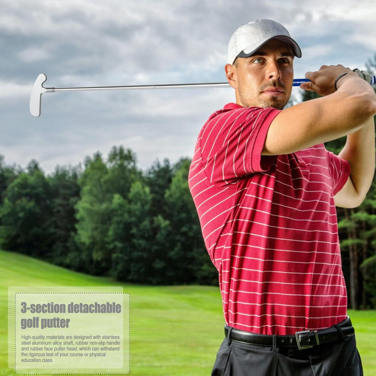 Putter de golf ajustable desmontable doble cara diestros zurdos aleación plegable