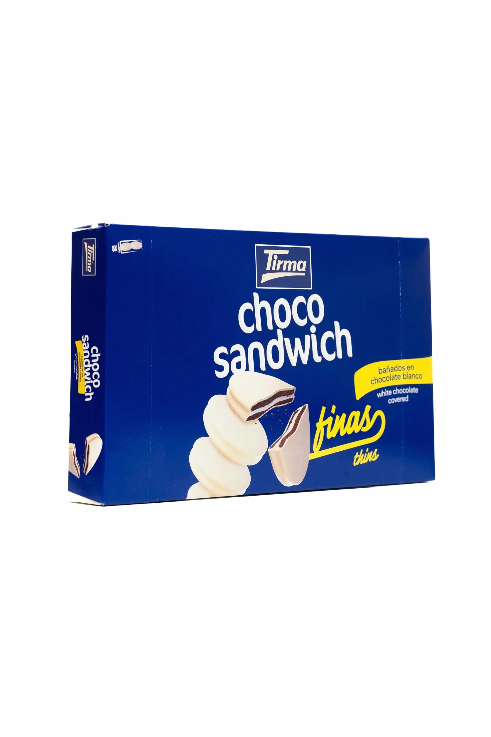 Tirma Choco Sándwich Fino de Chocolate Blanco – 8 Packs de 27,25 g (Estuche de 218 g) | Galletas con Relleno Bañadas en Chocolate Blanco | Snack Dulce Ideal para Merienda y Tentempiés