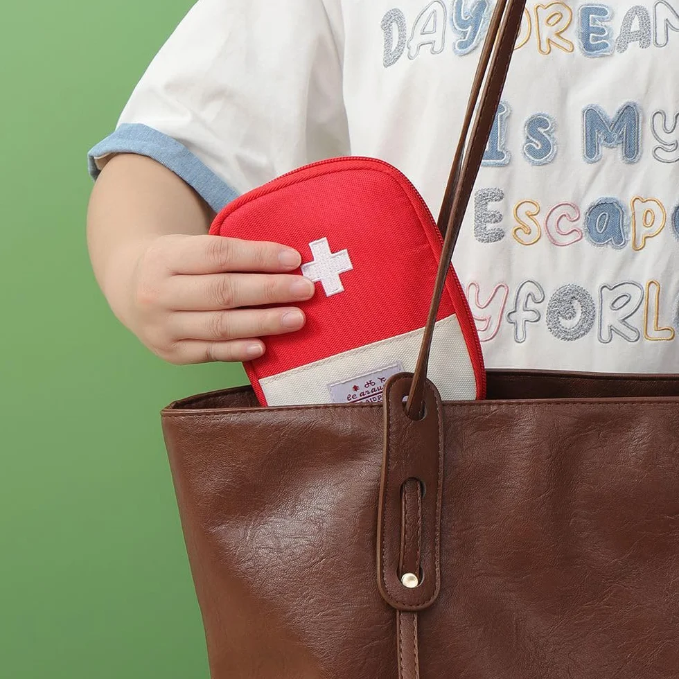 Botiquín de Primeros Auxilios 4 Piezas, Mini Bolsa Médica Vacía, Portátil para Emergencias Hogar Oficina Viajes