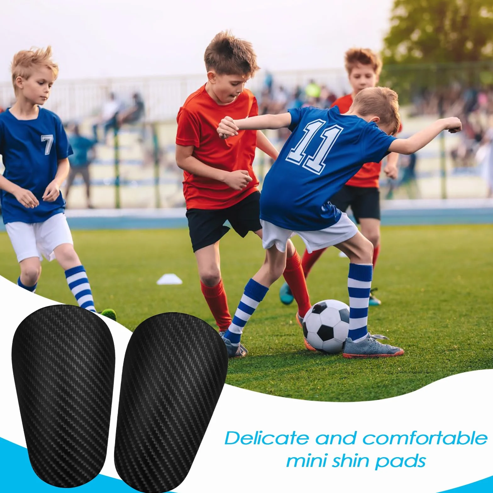 Mini Espinilleras Futbol 10x6cm Gris Oscuro 1 Par