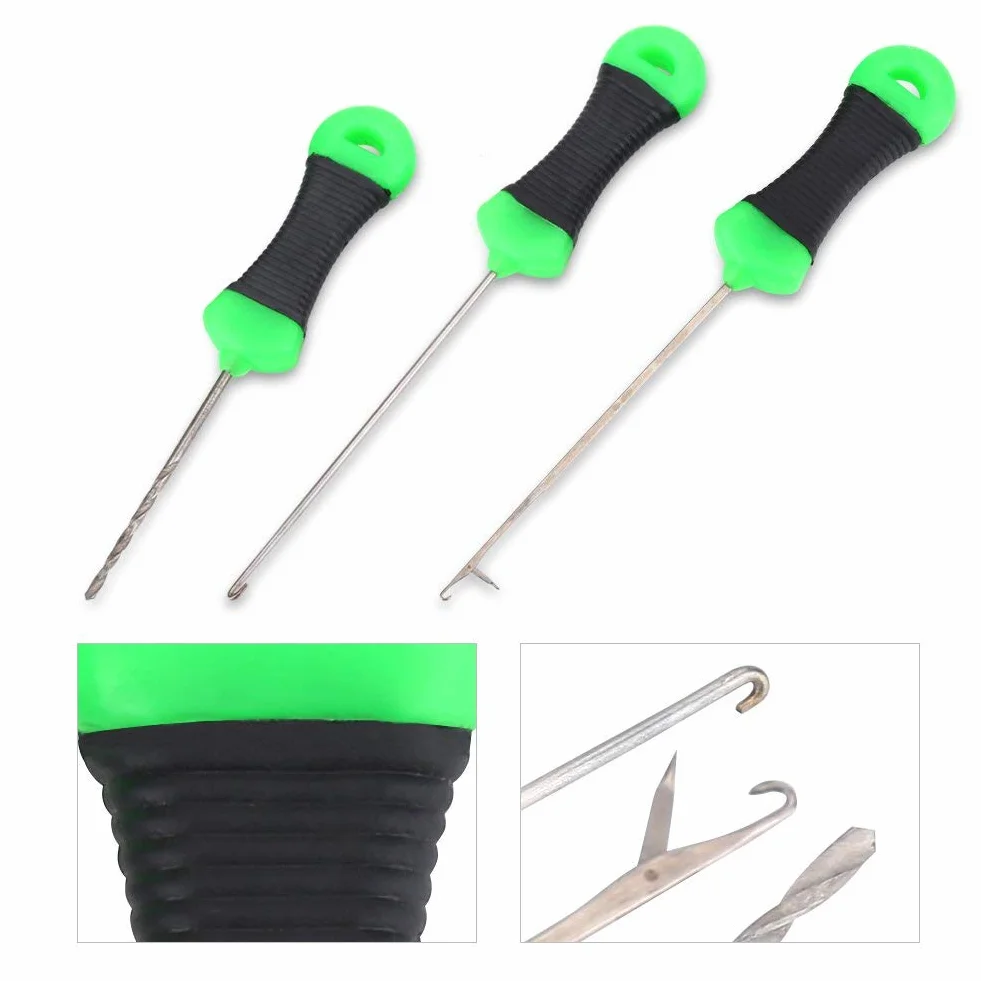 Alomejor Juego de 3 Brocas para Pesca de Carpas, Accesorios Resistentes para Línea de Pesca