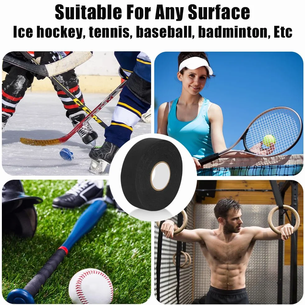 Cinta de Hockey Autoadhesiva para Palo con Tijeras, para Raqueta, Golf, Bádminton y Béisbol
