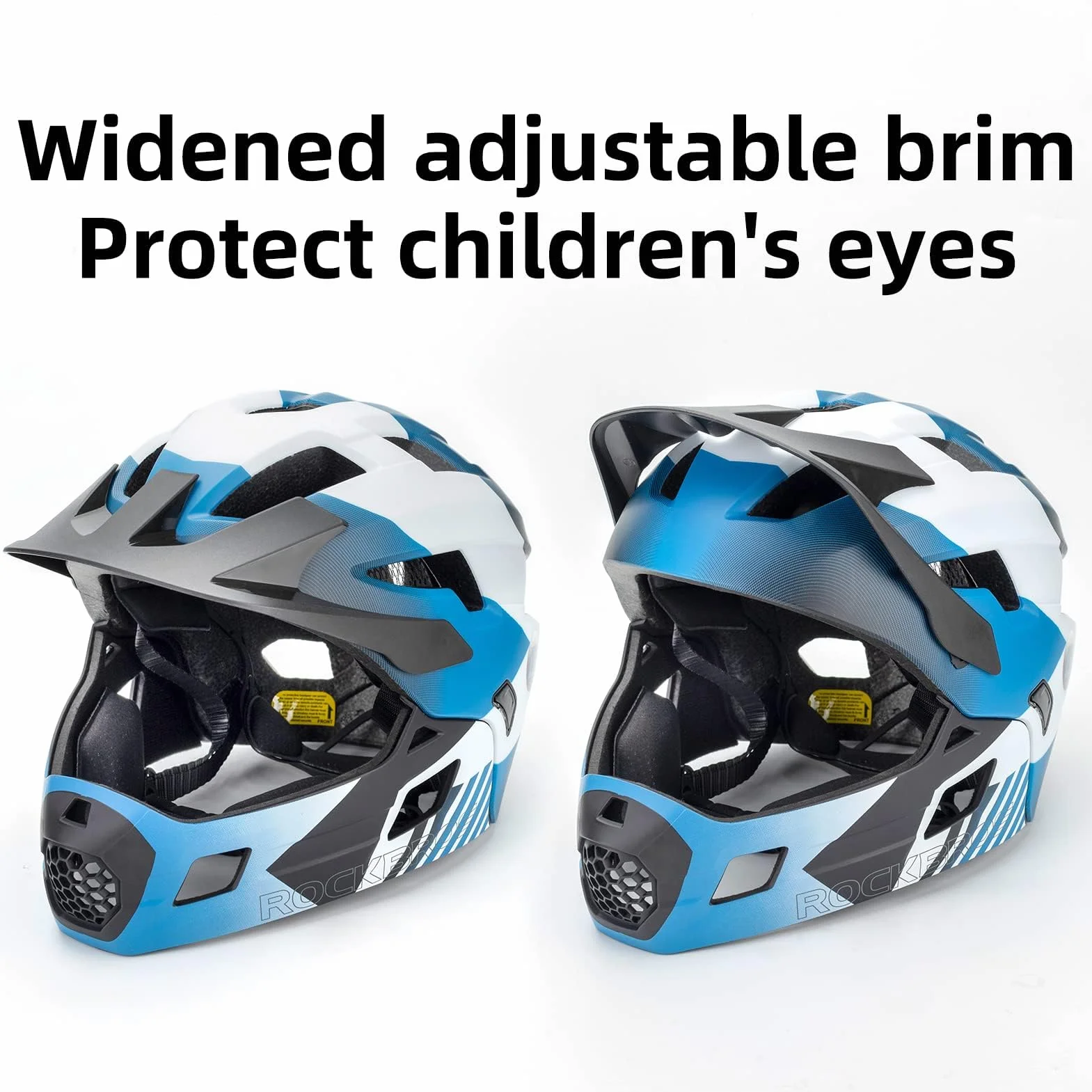 ROCKBROS Casco Integral Niños Mentonera Desmontable Ajustable Protección Cabeza MTB BMX Ciclismo