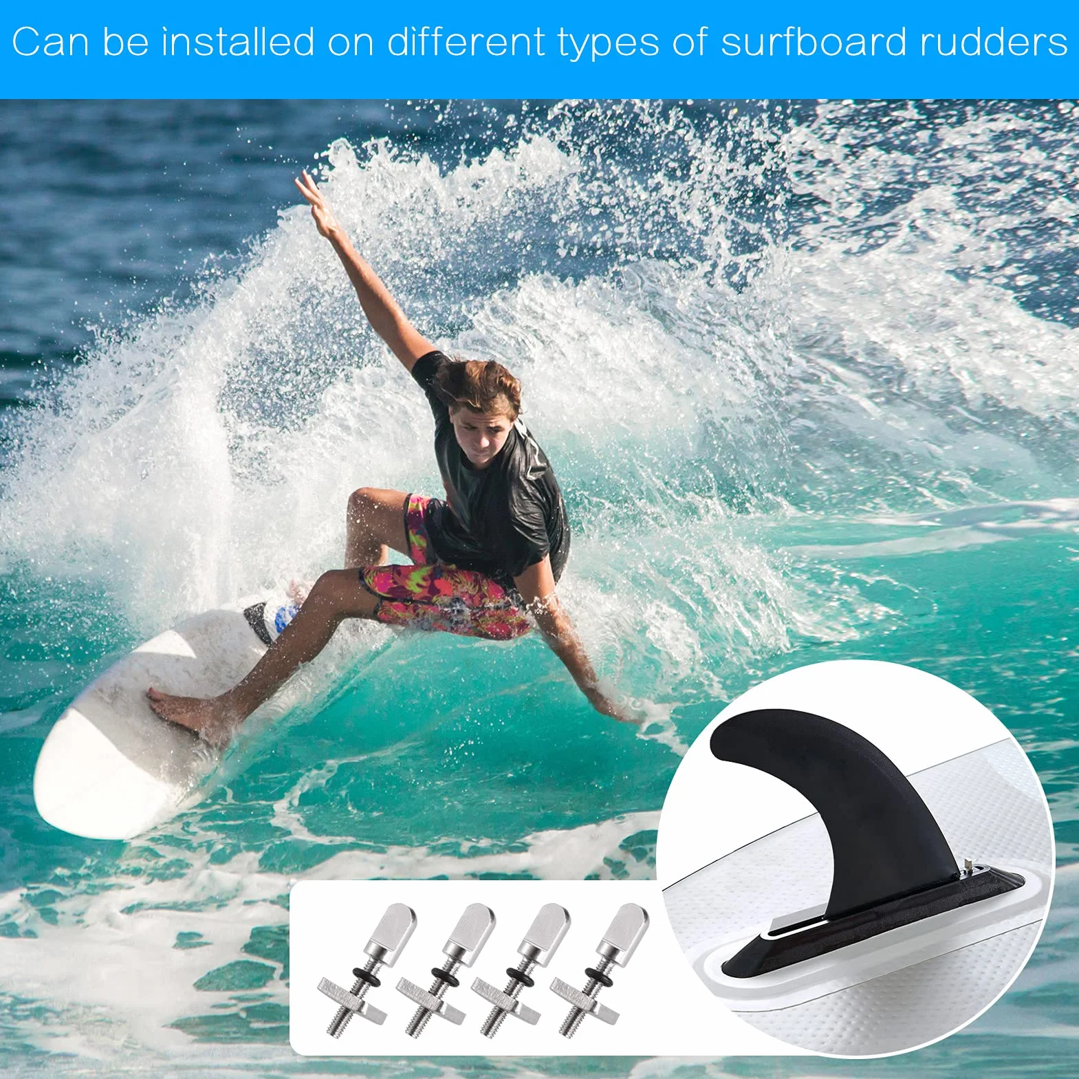 Zocipro 4 Piezas Tornillo Quillas Surf de Acero Inoxidable con Caja