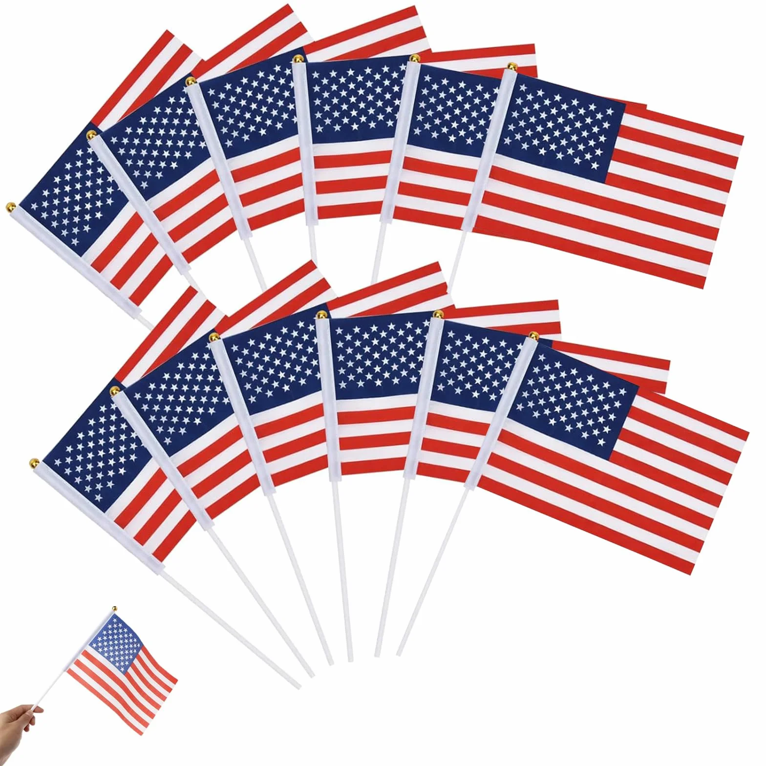 Banderas De Estados Unidos Miniatura 12PC Decoración Fiesta Copa Mundial