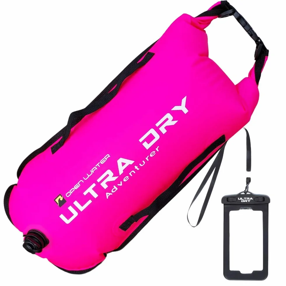 Flotador de remolque de natación, bolsa seca impermeable con cinturón ajustable, 28