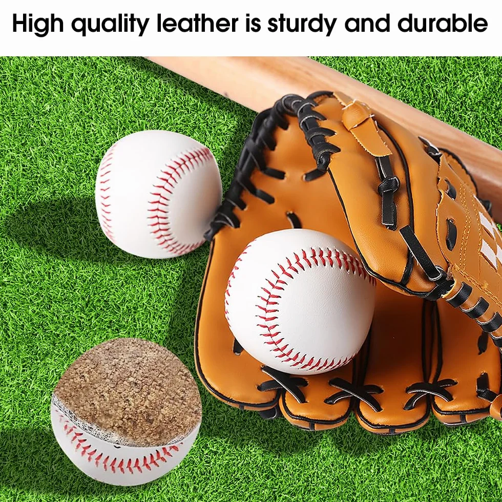 Pelotas De Béisbol 9 Pulgadas PU Cosido a Mano Espuma Suave Softball para Competiciones