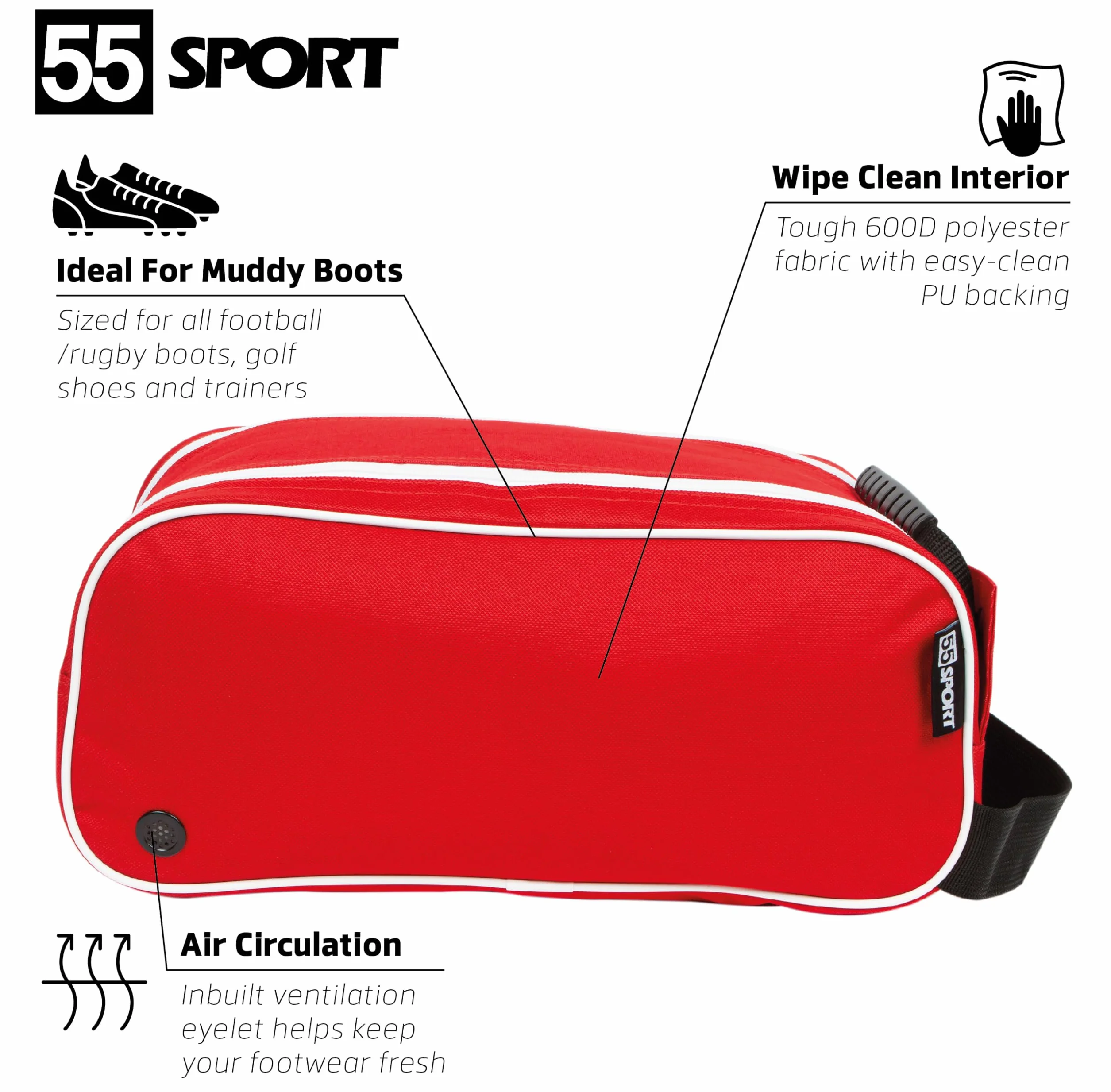 Bolsa clásica para botas de fútbol roja